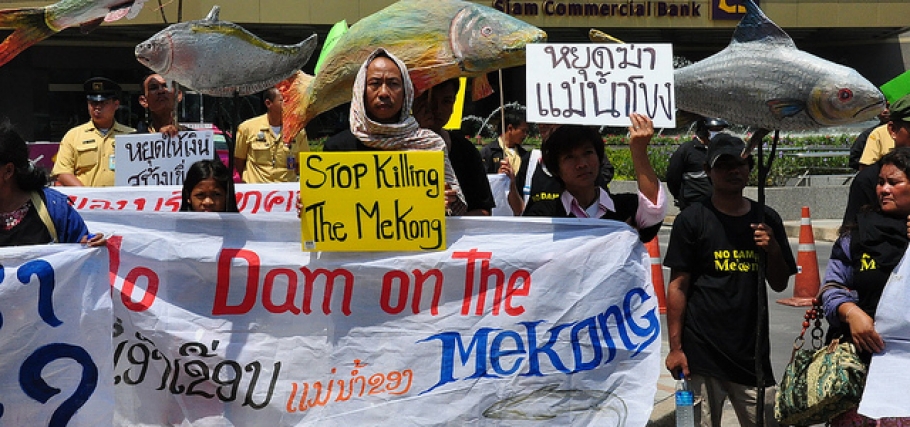 Anti-Staudamm-Protest in Bangkok. ©International Rivers